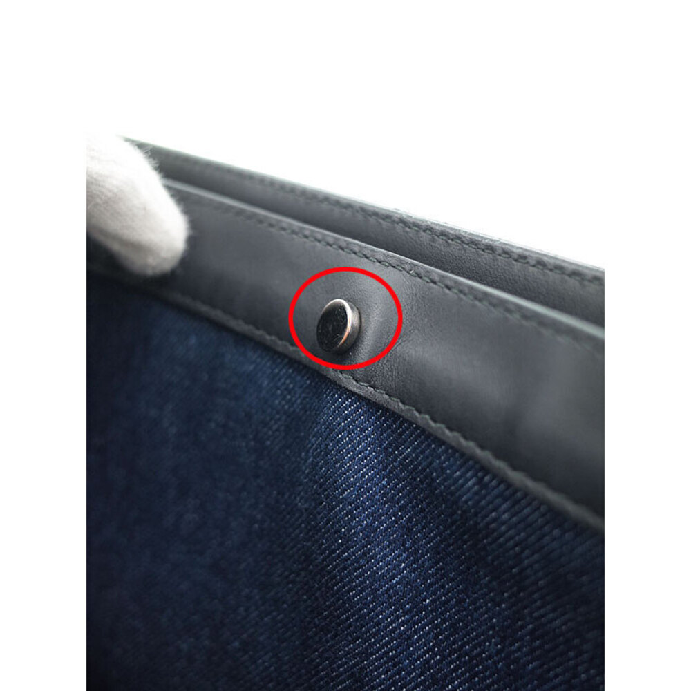 BALENCIAGA Navy Blue Pouch Bag - Picture 6 of 9